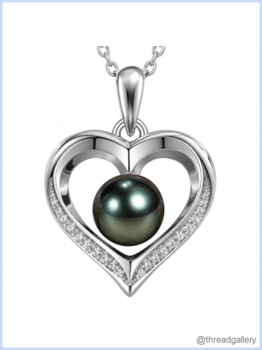 Tahitian Pearl Necklace 18K Gold Plated 925 Sterling Silver 18"